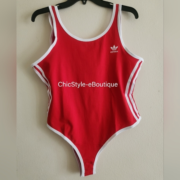 Adidas Adicolor 3-Stripes Bodysuit In Better Scarlet BNWT - Picture 7 of 10